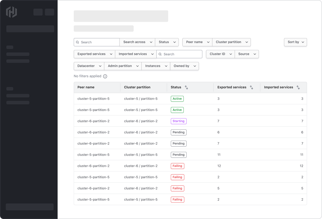 Multiple filter bar rows